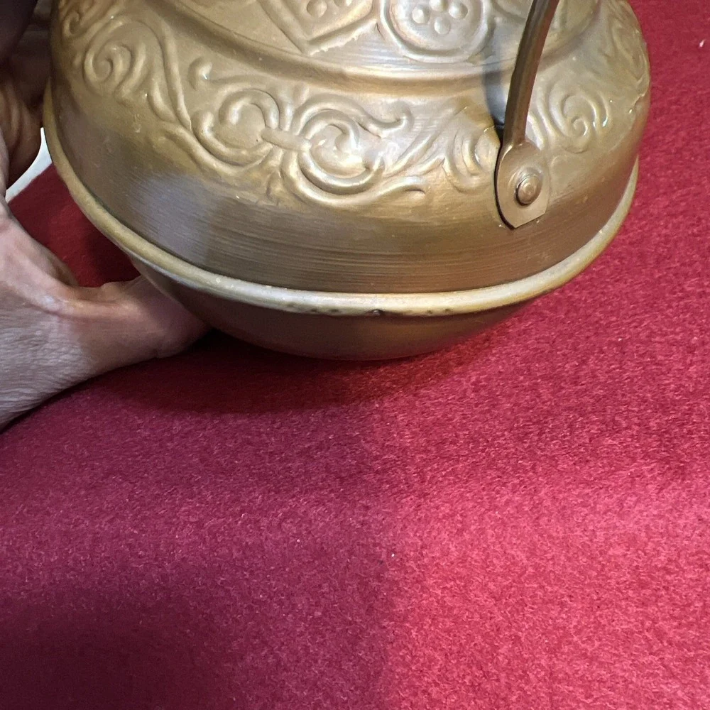Antique Copper Hand Made 2 Handled Pot‎ Urn Vase 6 1/2
